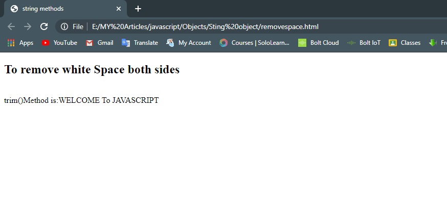 String Objects In JavaScript